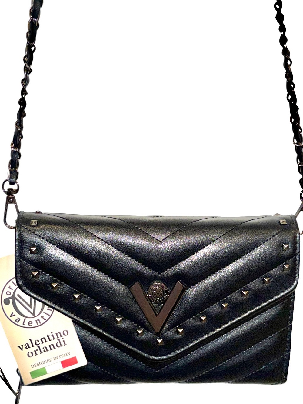 Valentino Orlandi Luxe Quilted Chevron X-body w/built in Wallet - NWT